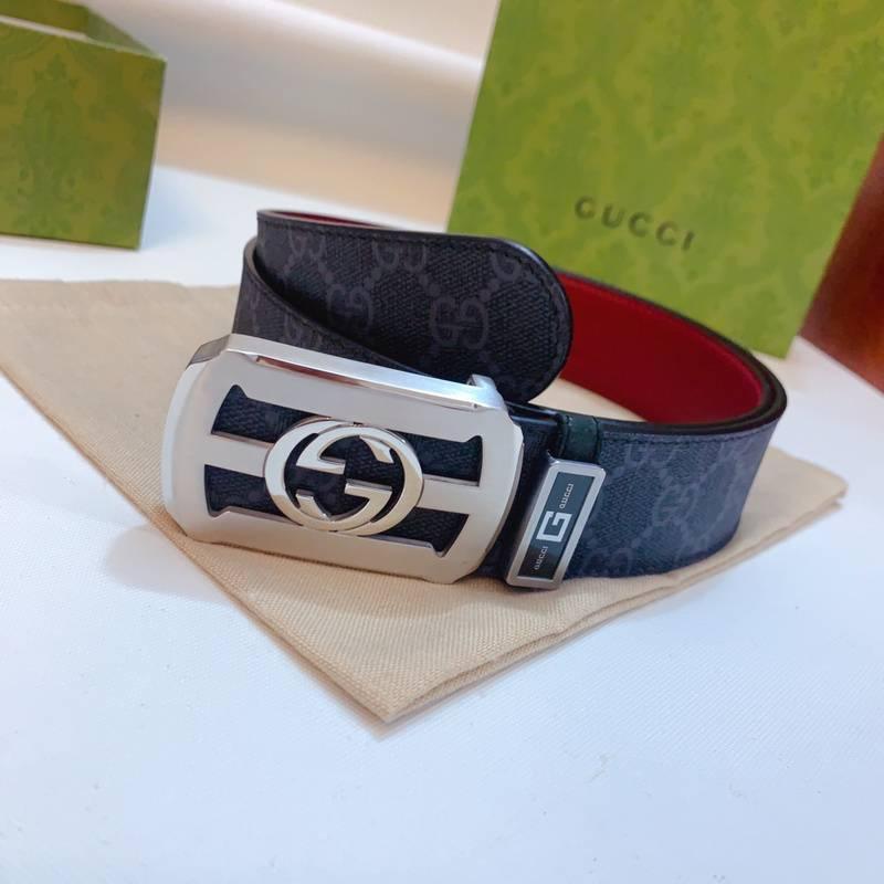 GUCCI Embellished coated-canvas and leather belt Banlieue91