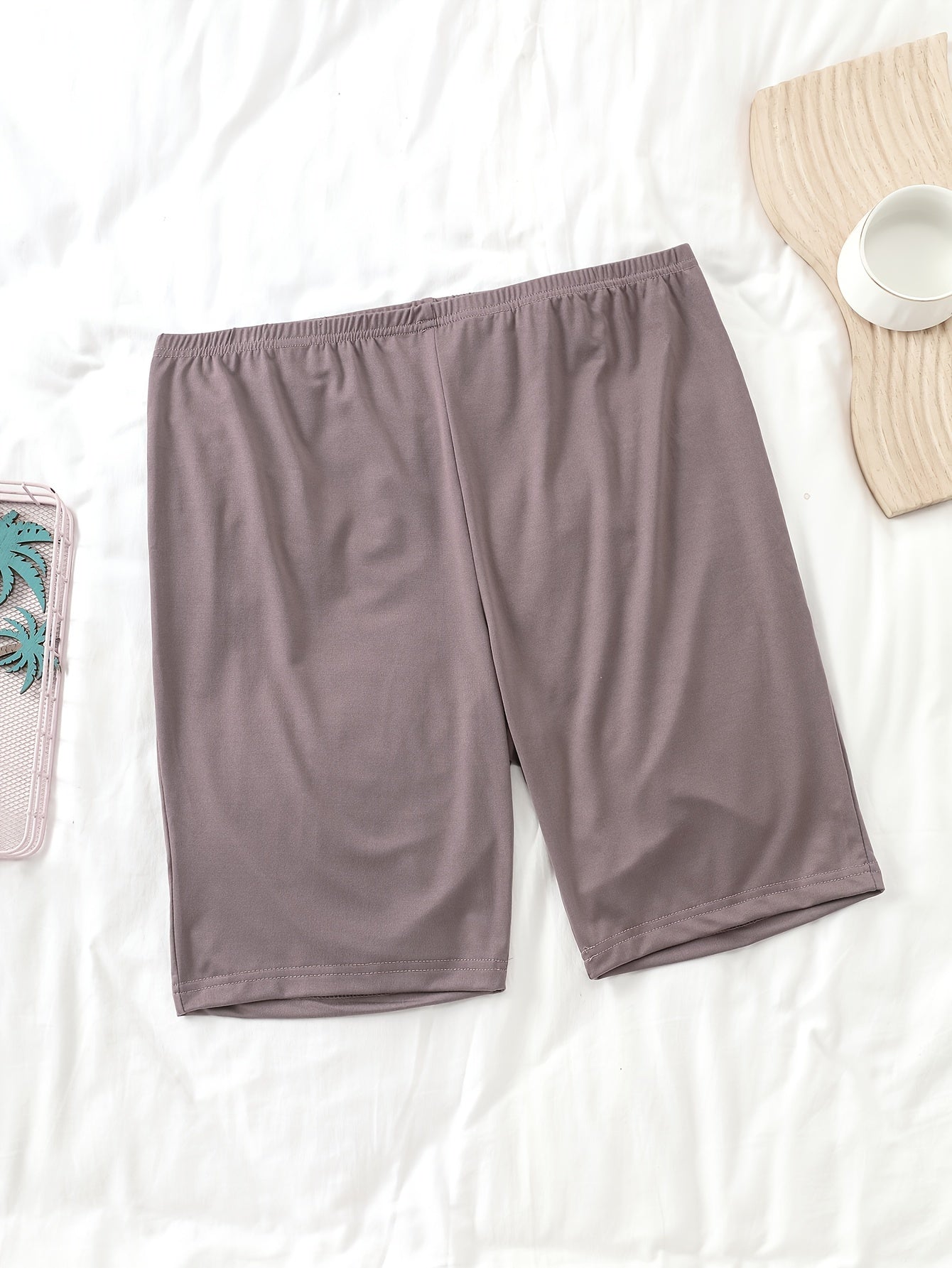 Plus Size Womens Comfy Elastic Waist Sleep Shorts 4Pack
