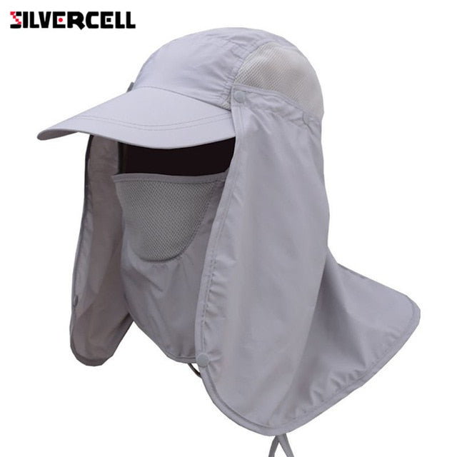 Sun Caps Flap Hats 360 degree Solar UV Protection Sun Hat Summer Men Women Sun Visor Cap Folding Removable Neck Face Mask Head V.I.P Digital Presence