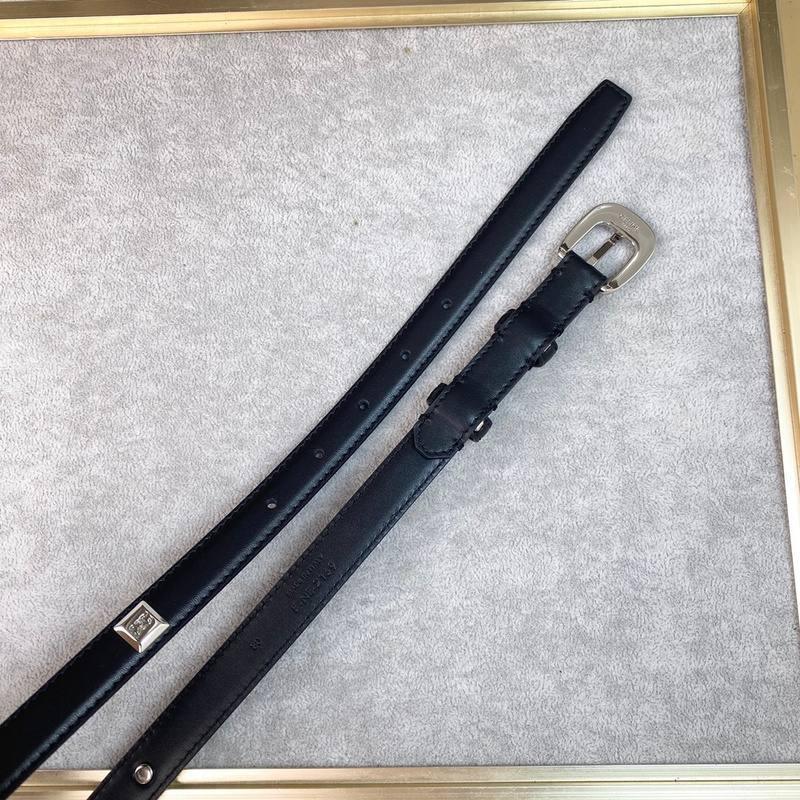Celine Women Silver Buckle Belt 'Black' Banlieue91