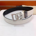 Dolce Gabbana Calfskin belt with bejeweled DG logo 'White' Banlieue91