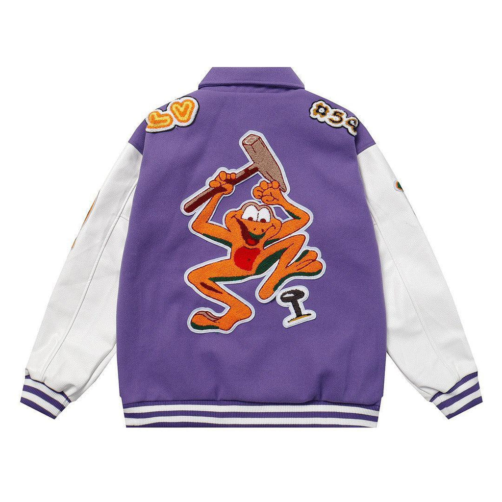 Louis Vuitton Multi-Patches Mixed Leather Varsity Blouson Fig Banlieue91