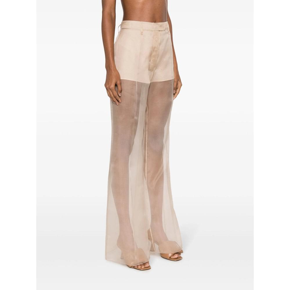 Prada Neutrals Trousers - Flared Trousers Women Luosophy