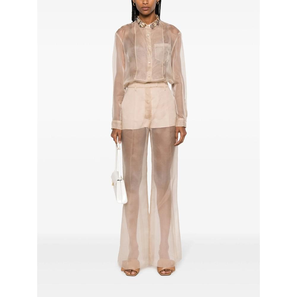 Prada Neutrals Trousers - Flared Trousers Women Luosophy