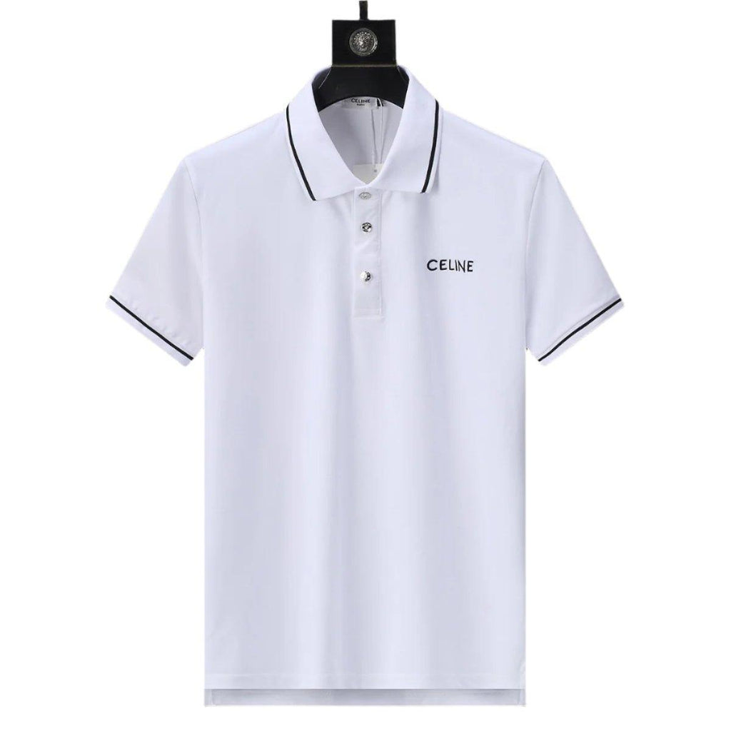 Celine White T-Shirt With Collar Banlieue91
