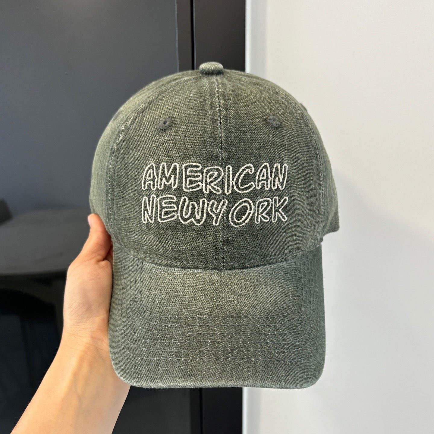 American Retro Washed Denim Peaked Cap — Korean Style Vintage Baseball Hat FitiqueFit