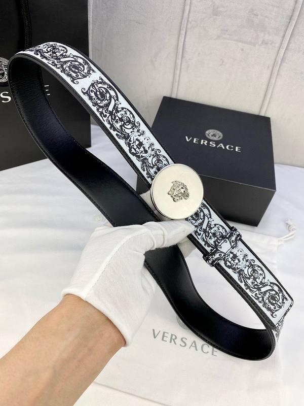 Versace MEDUSA BIGGIE ENAMEL LEATHER BELT Banlieue91