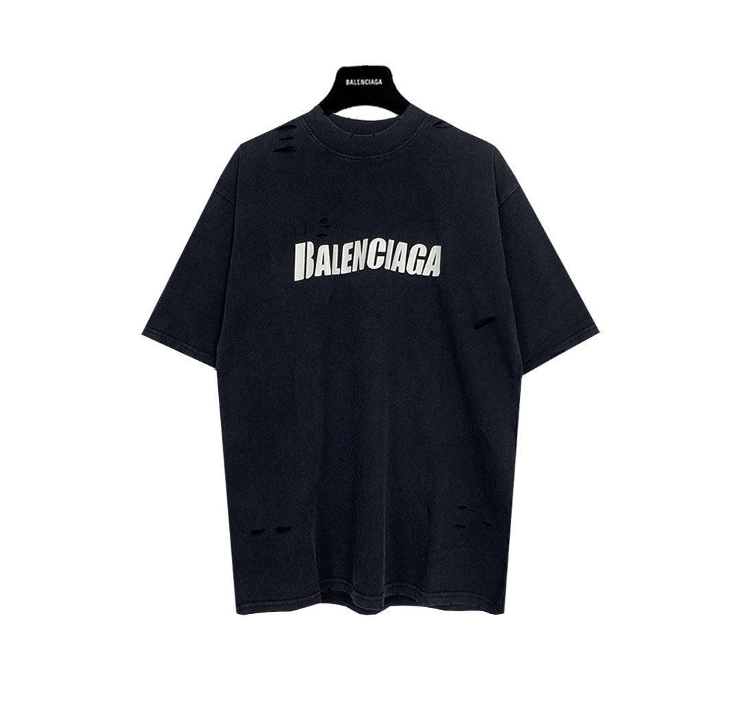 Balenciaga Black T-Shirt Without Collar Banlieue91