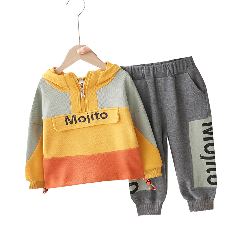 Patchwork cotton sweatshirt suit FLIPSTYLEZLLC