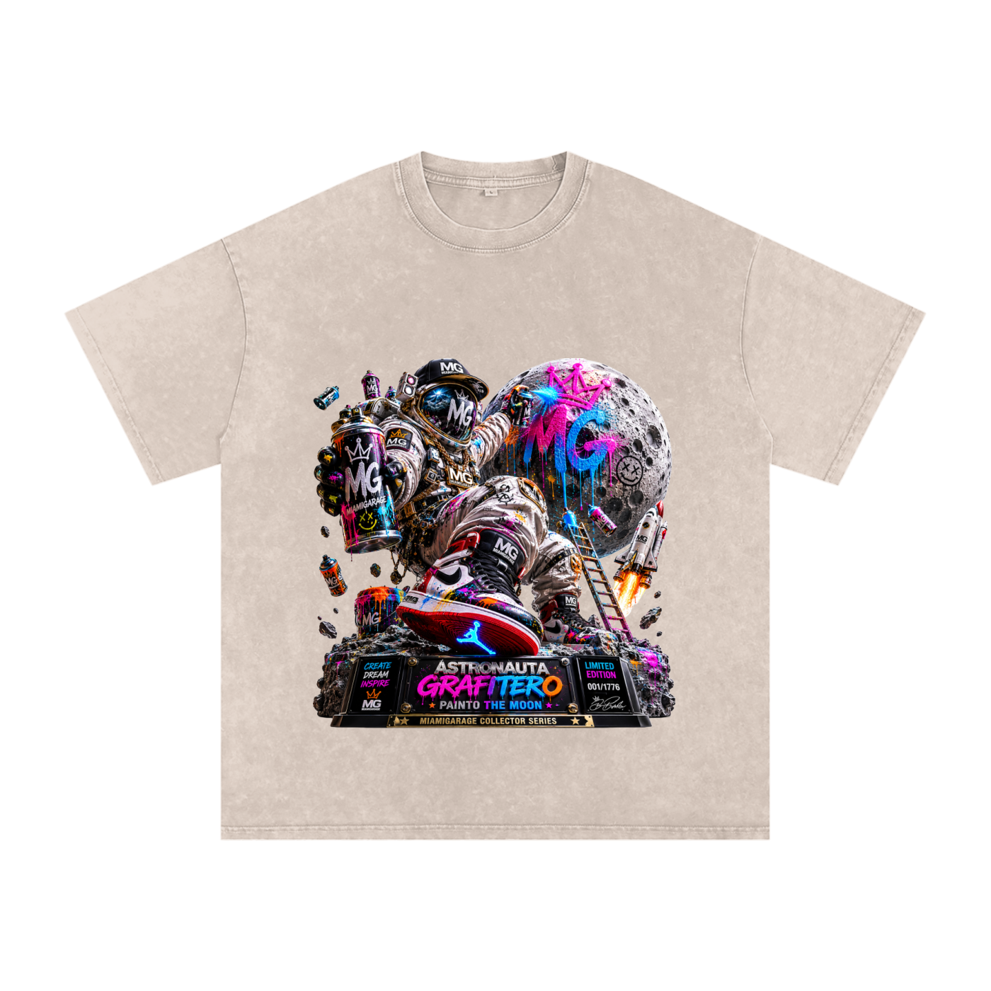 Snow Washed Oversized Cotton T-Shirt