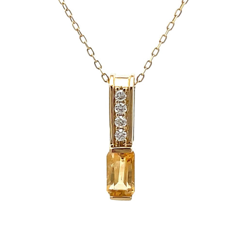 .06ct Citrine Diamond Fashion Pendants 10KT Yellow Gold Bids.com