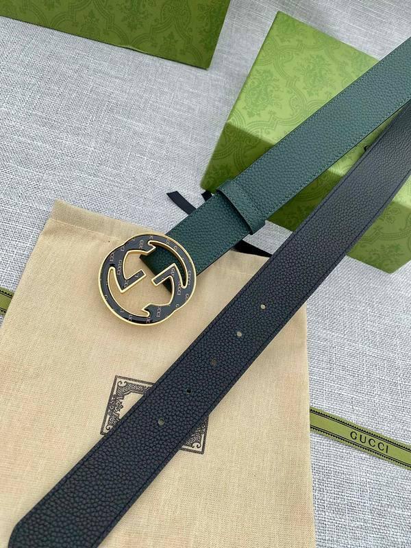 GUCCI Embellished coated-canvas and leather belt 'Green' Banlieue91