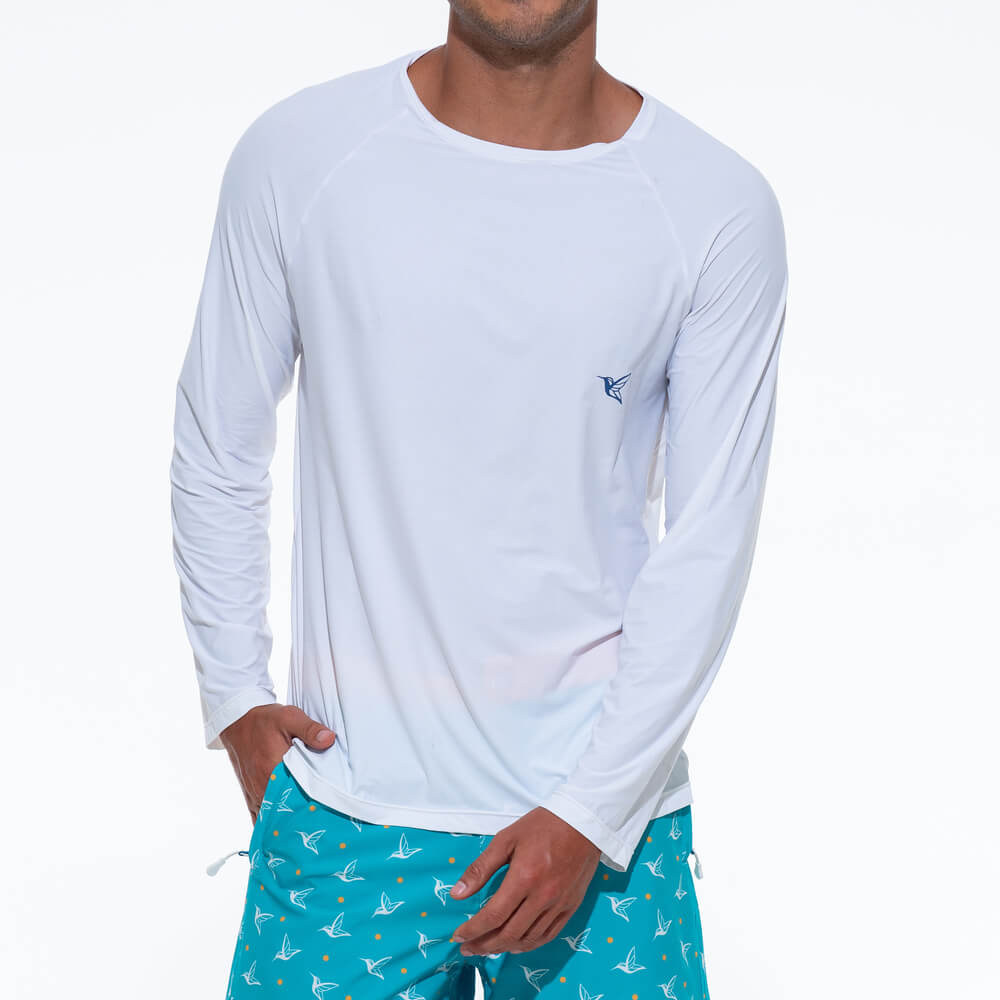 White UPF Long Sleeve Shirt Live Kolibri