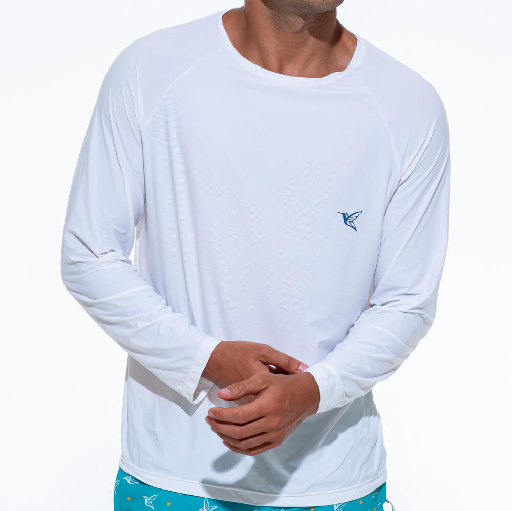 White UPF Long Sleeve Shirt Live Kolibri