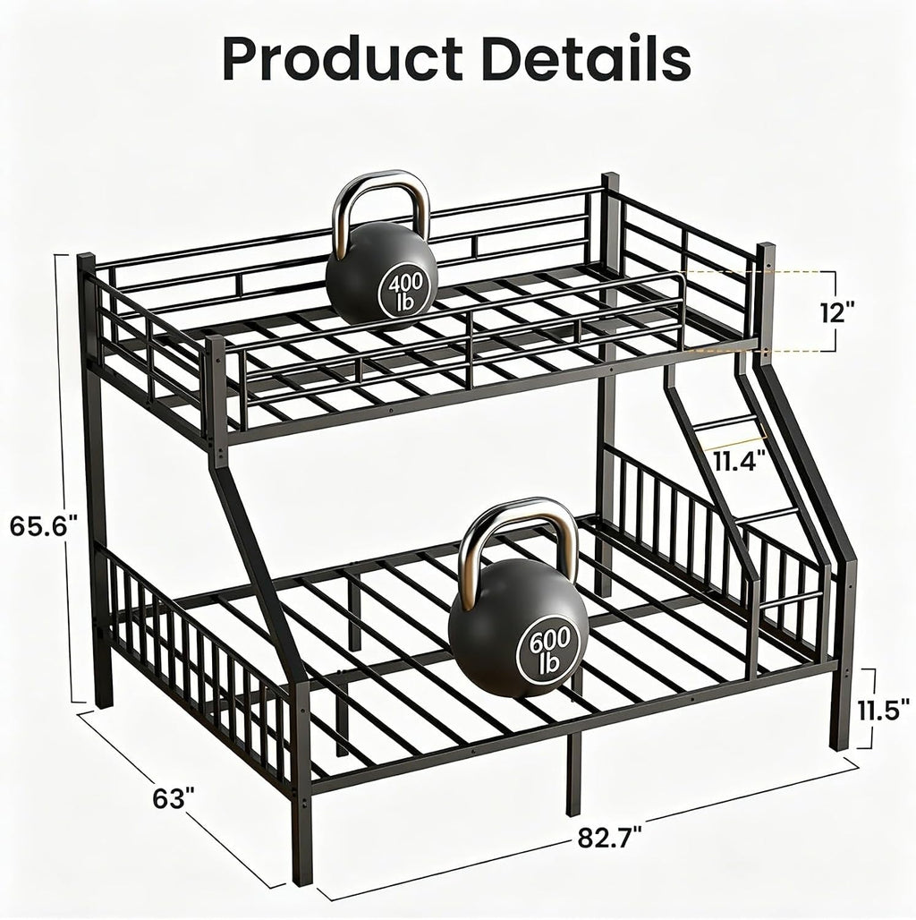 Twin XL Over Queen IndustrialGrade Bunk BedStructure