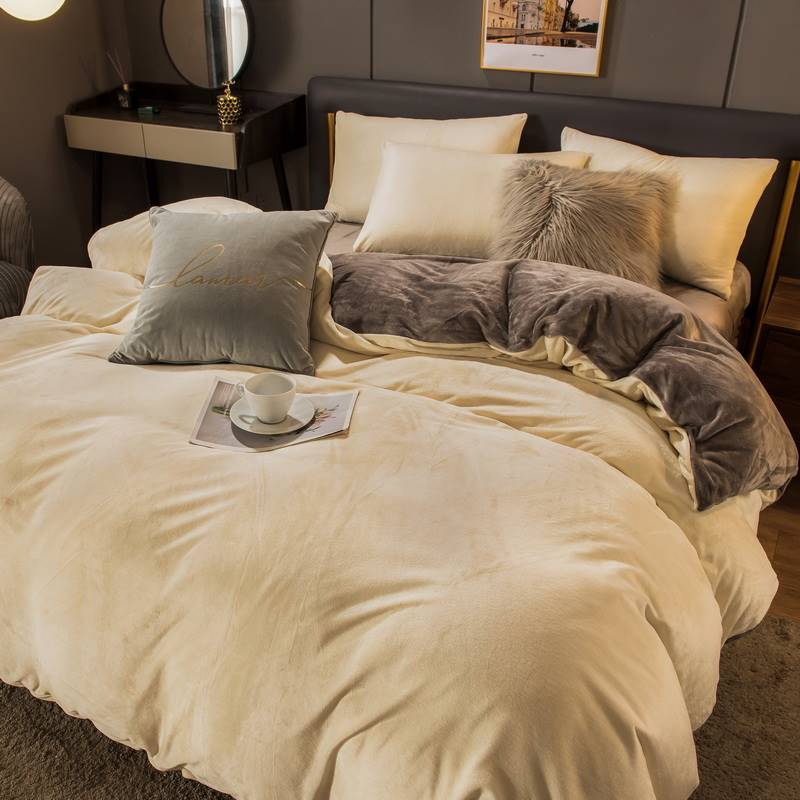 Double Bed Surface Plus Flange Flannel Product Three Thick Bed Sets FLIPSTYLEZLLC