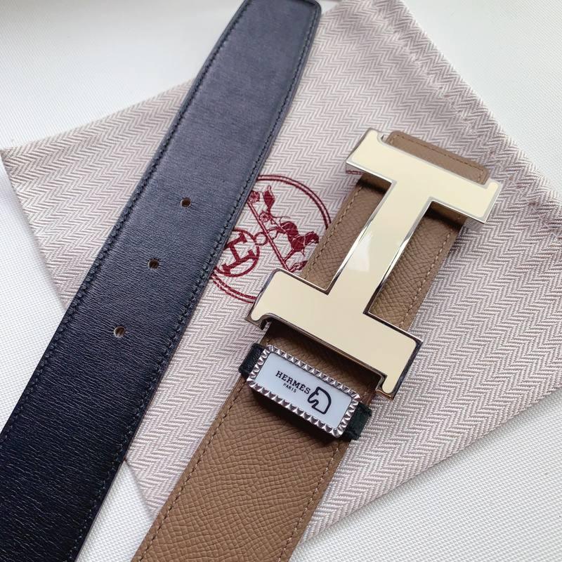 Hermes Men Beige Buckle Belt 'Brown' Banlieue91