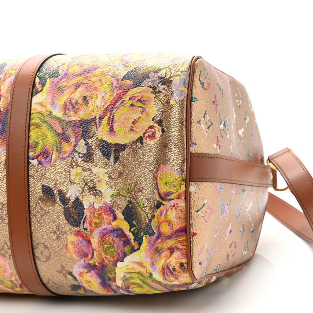 Louis Vuitton Metallic Monogram LV Garden Keepall Bandouliere 45 Gold Banlieue91