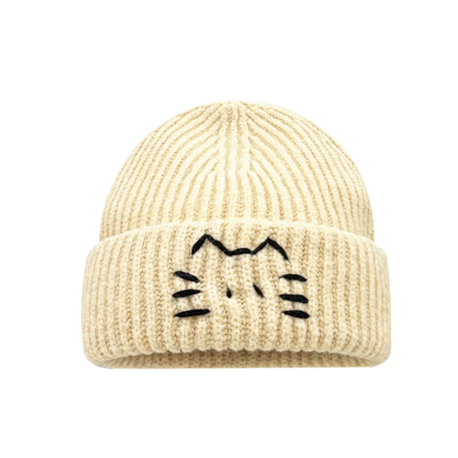 Women’s Cute Cat Line Design Knitted Hat – Warm Fall & Winter Beanie FitiqueFit