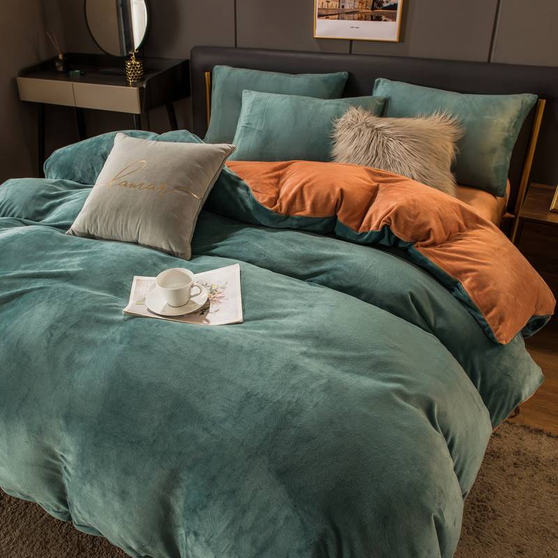 Double Bed Surface Plus Flange Flannel Product Three Thick Bed Sets FLIPSTYLEZLLC