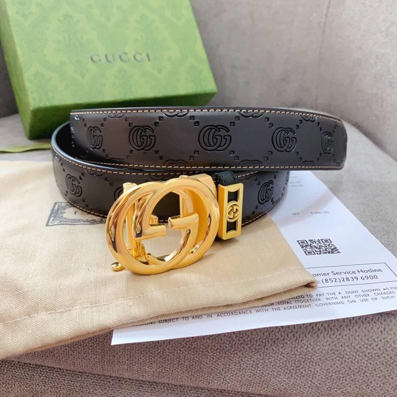 GUCCI Embellished coated-canvas and leather belt 'Black' Banlieue91