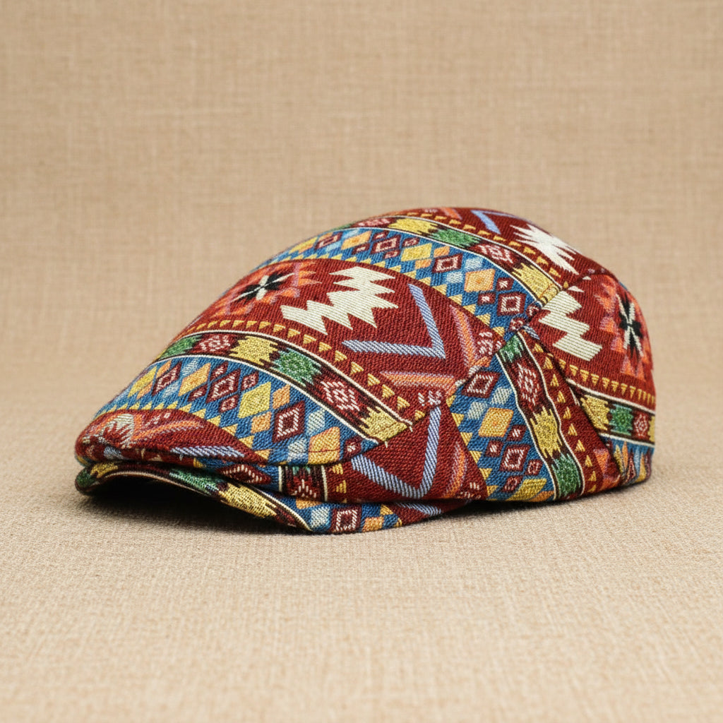 Women’s Retro Beret Hat – Chic British Style Ethnic Beret FitiqueFit