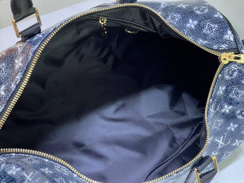 Louis Vuitton Navy & White Monogram Keepall 50 Banlieue91