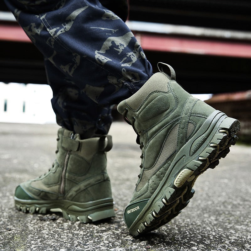Mountaineering Work Shoes High-Top Lace-Up Mid-Tube Martin Boots