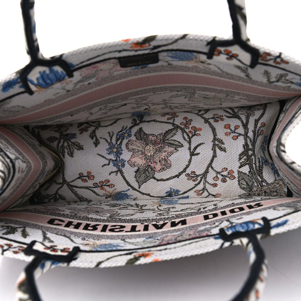 Christian Dior Canvas Embroidered Medium Rosa Mutabilis Book Tote Banlieue91