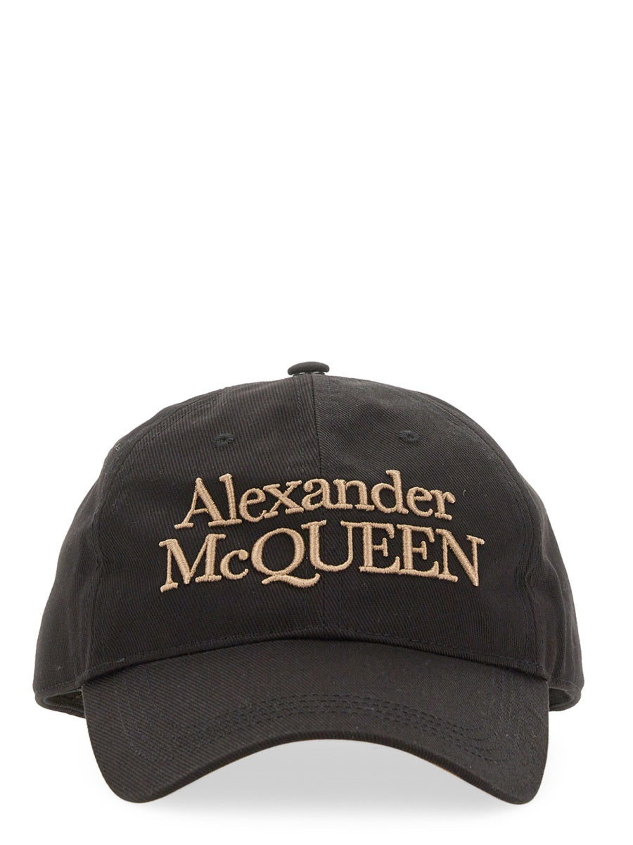 ALEXANDER MCQUEEN Premium Baseball Cap with Front Logo Embellishment