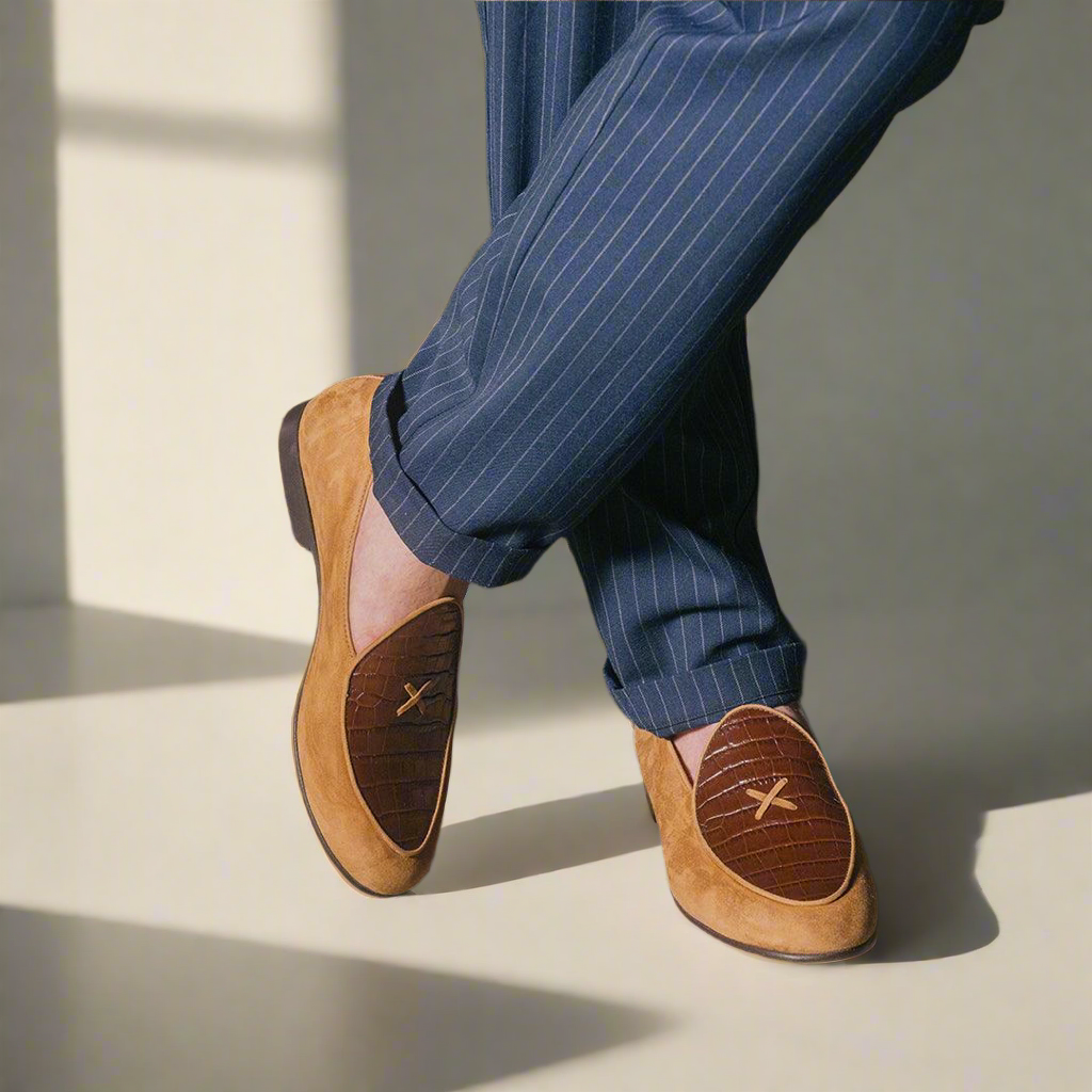 Men's Cognac Croc Milano Loafer Del Toro Shoes