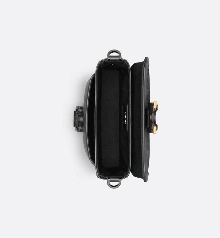 Mini Dior Hit the Road Messenger Bag with Flap Black Coated Cotton Canvas with CD Diamond Print Banlieue91
