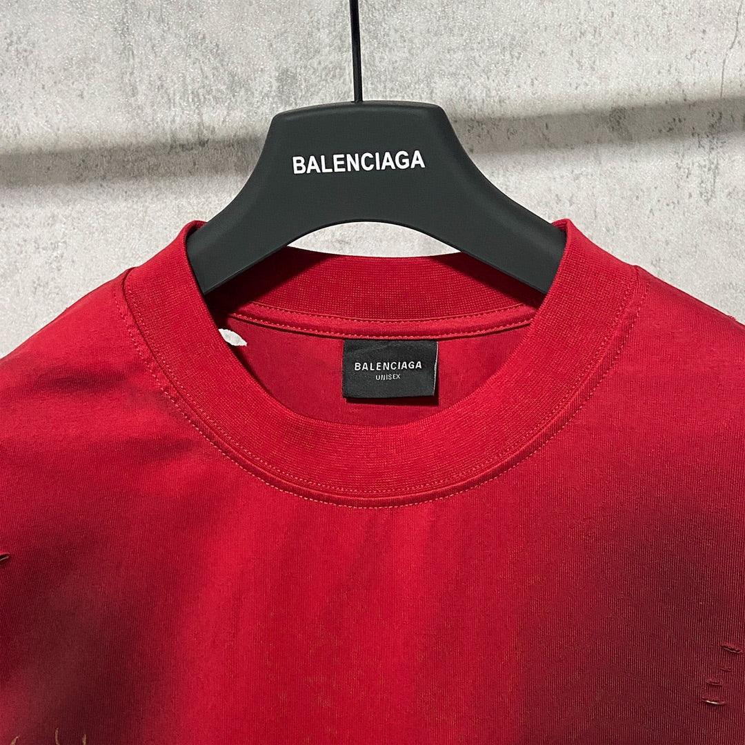 Balenciaga Red T-Shirt Without Collar Banlieue91