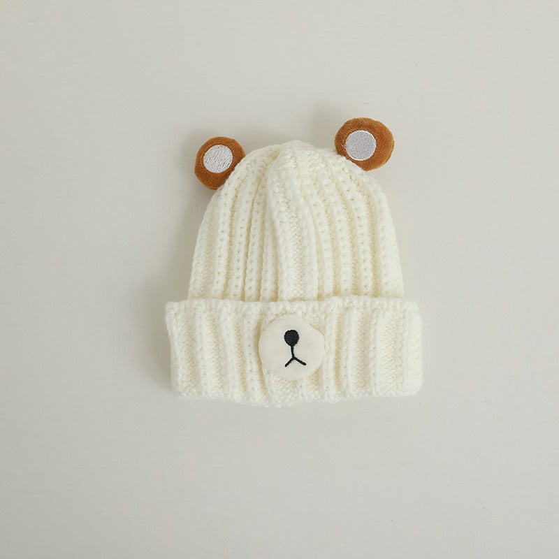 Autumn and winter children warm knitted hat cute bear candy color woolen hat Korean male and female baby warm hat trend V.I.P Digital Presence