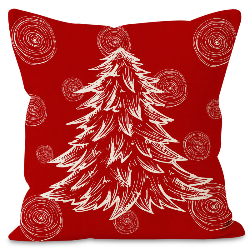 Christmas hat pillowcase linen Christmas tree letter print pillowcase holiday V.I.P Digital Presence