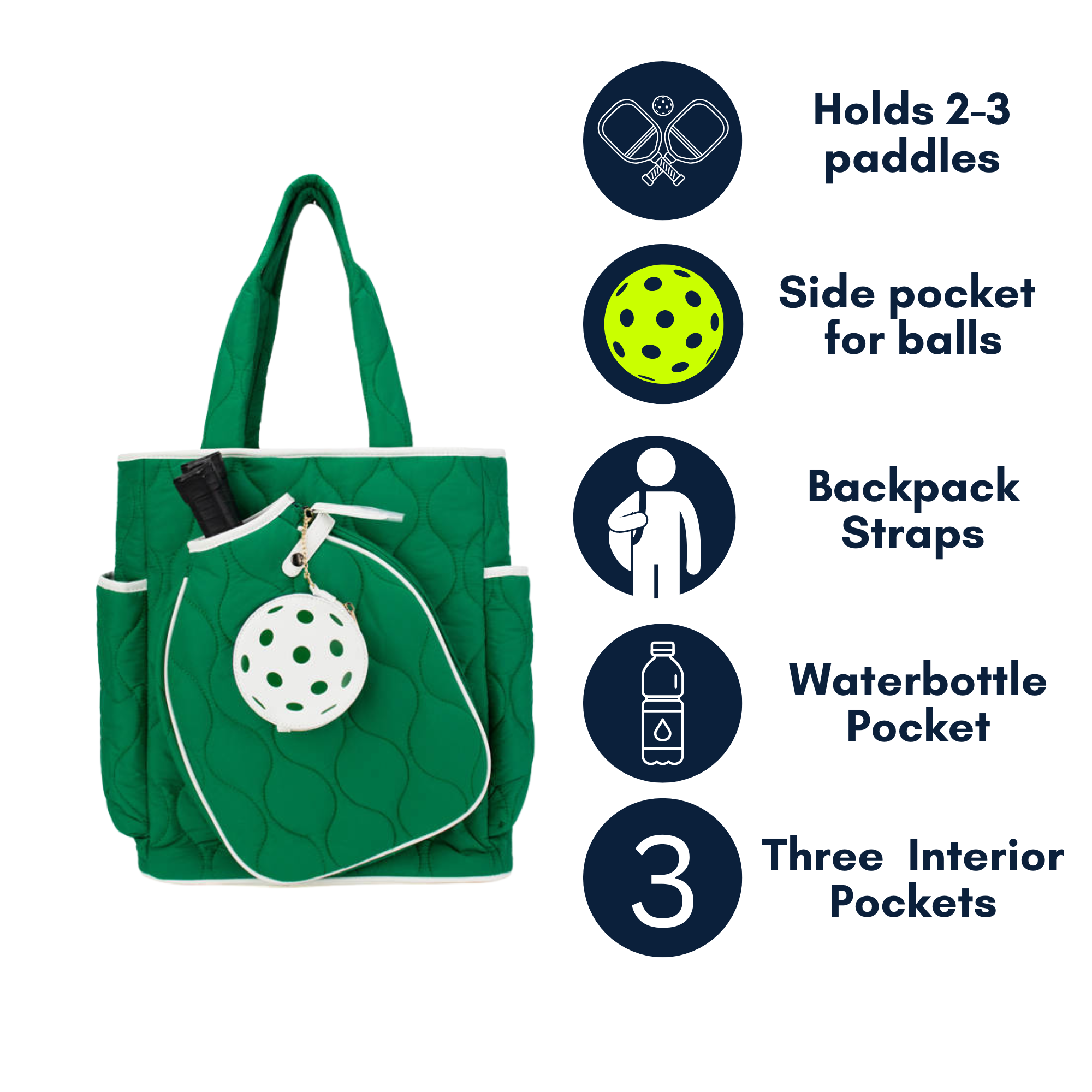 Fifth Ave Pickleball Convertible Tote Bag/Backpack Final Sale Queen of the Court
