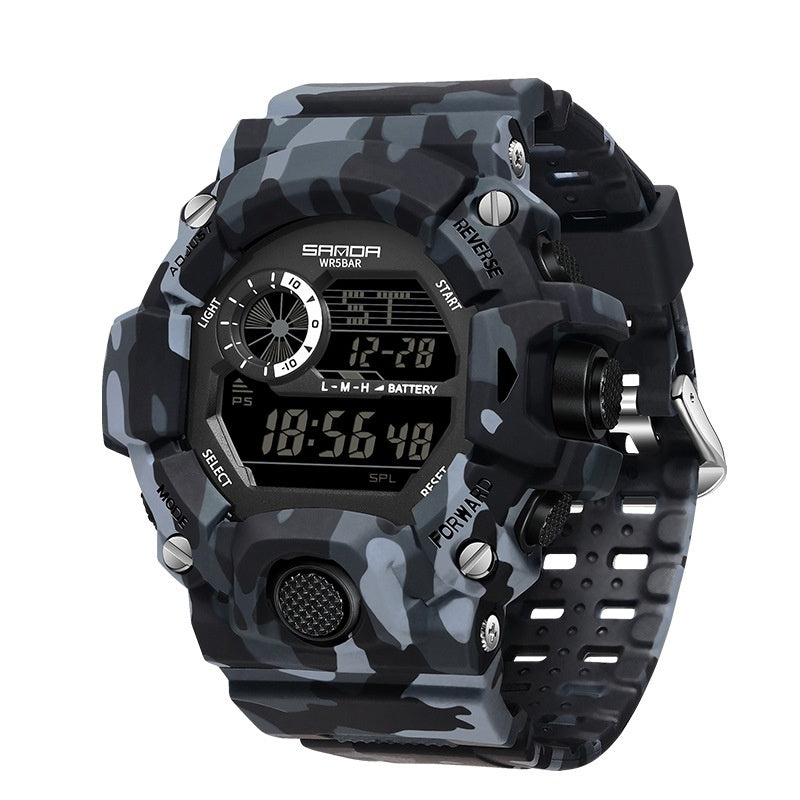 Shock Military Army Mens Watch In Camouflage  Style With LED Digital Back Light With Luminous  Effect Stevvex