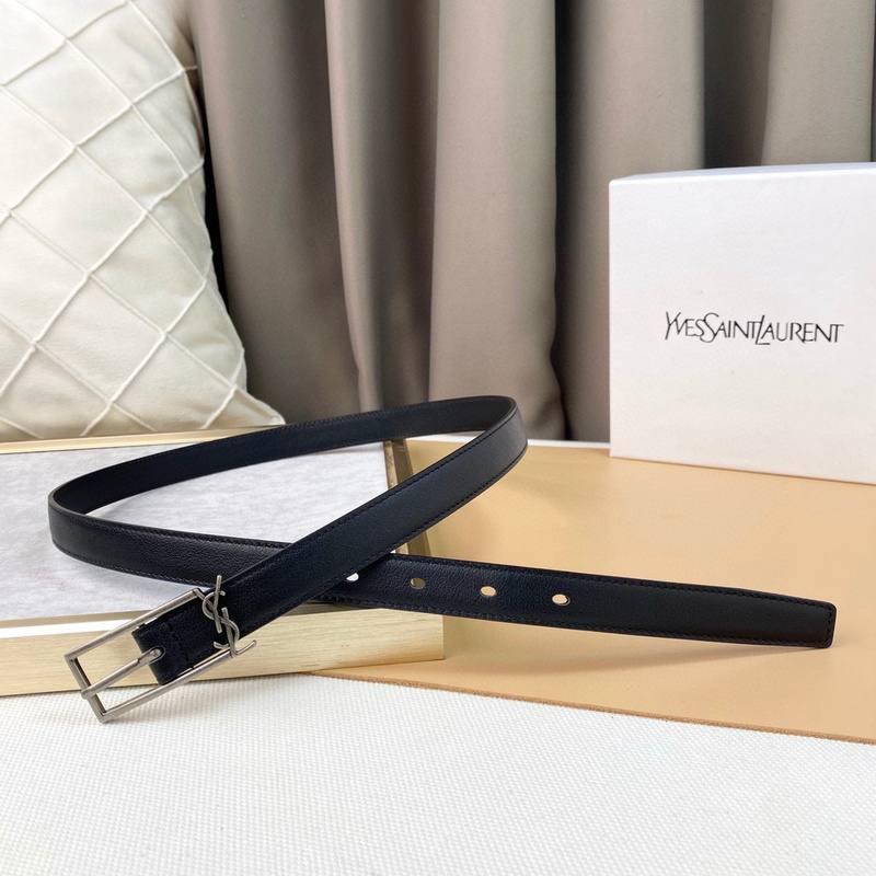 Saint Laurent Classic Monogram Square Buckle Belt Embossed Leather Banlieue91