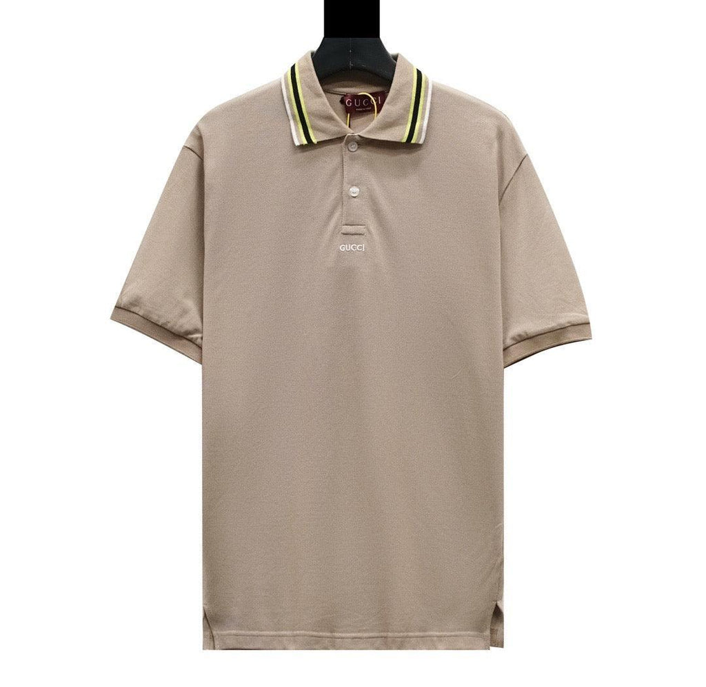 Gucci Light Brown T-shirt with a collar Banlieue91
