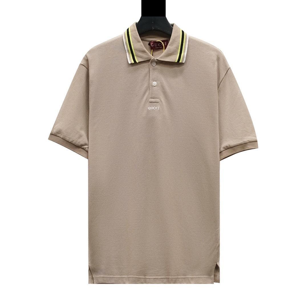 Gucci Light Brown T-shirt with a collar Banlieue91
