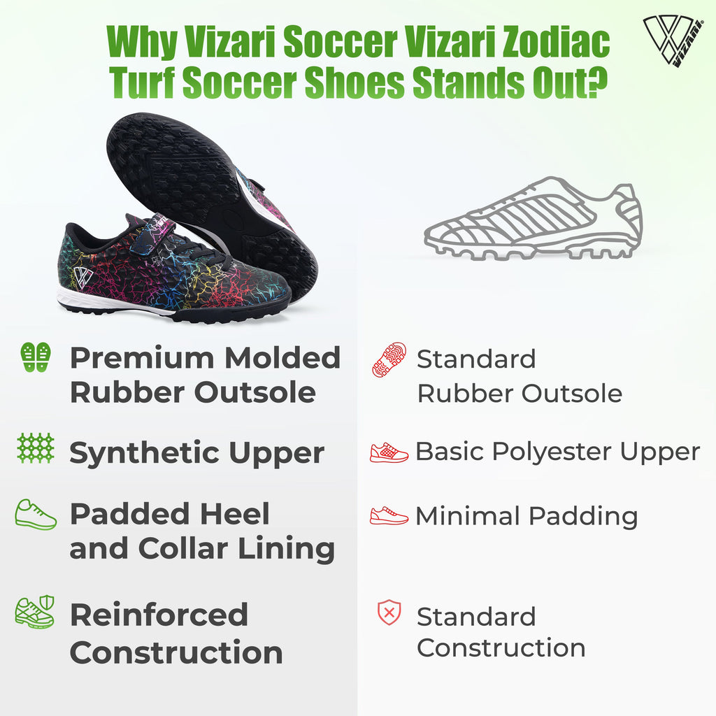 Junior Turf Soccer Shoes with Velcro – Blue