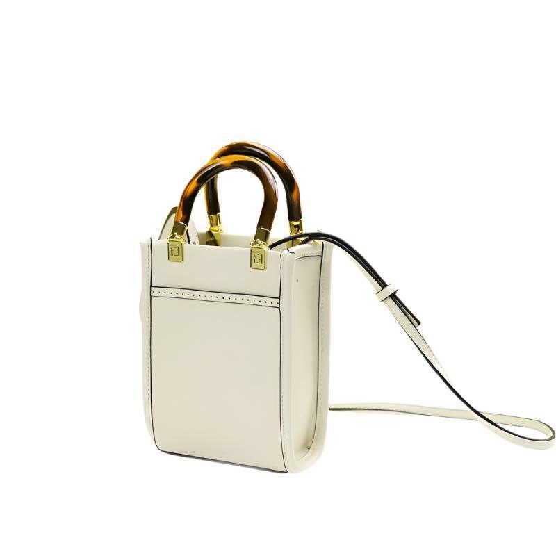 Fendi  Vitello King Plexiglass Logo Embossed Mini Fendi Sunshine Shopper Tote