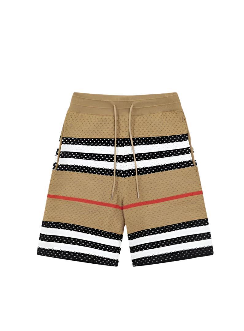 Burberry Men's Striped Cotton Knit Basketball Shorts 'Beige' Banlieue91