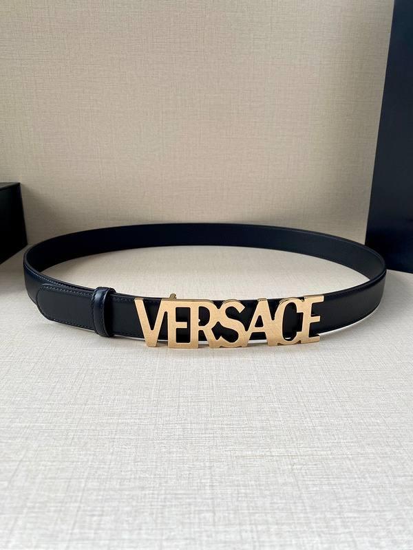 Versace Women's Leather Logo Decorated Buckle Belt Banlieue91