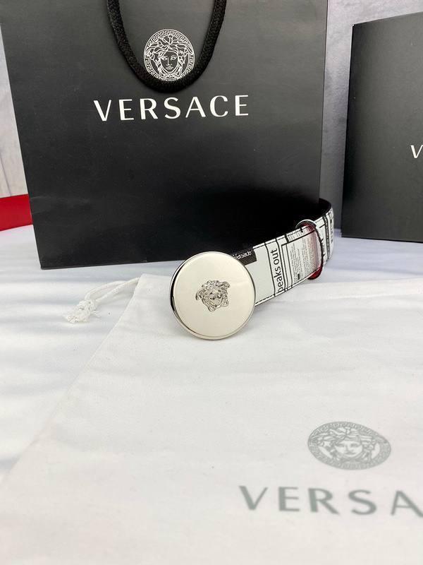 Versace MEDUSA BIGGIE ENAMEL LEATHER BELT Banlieue91