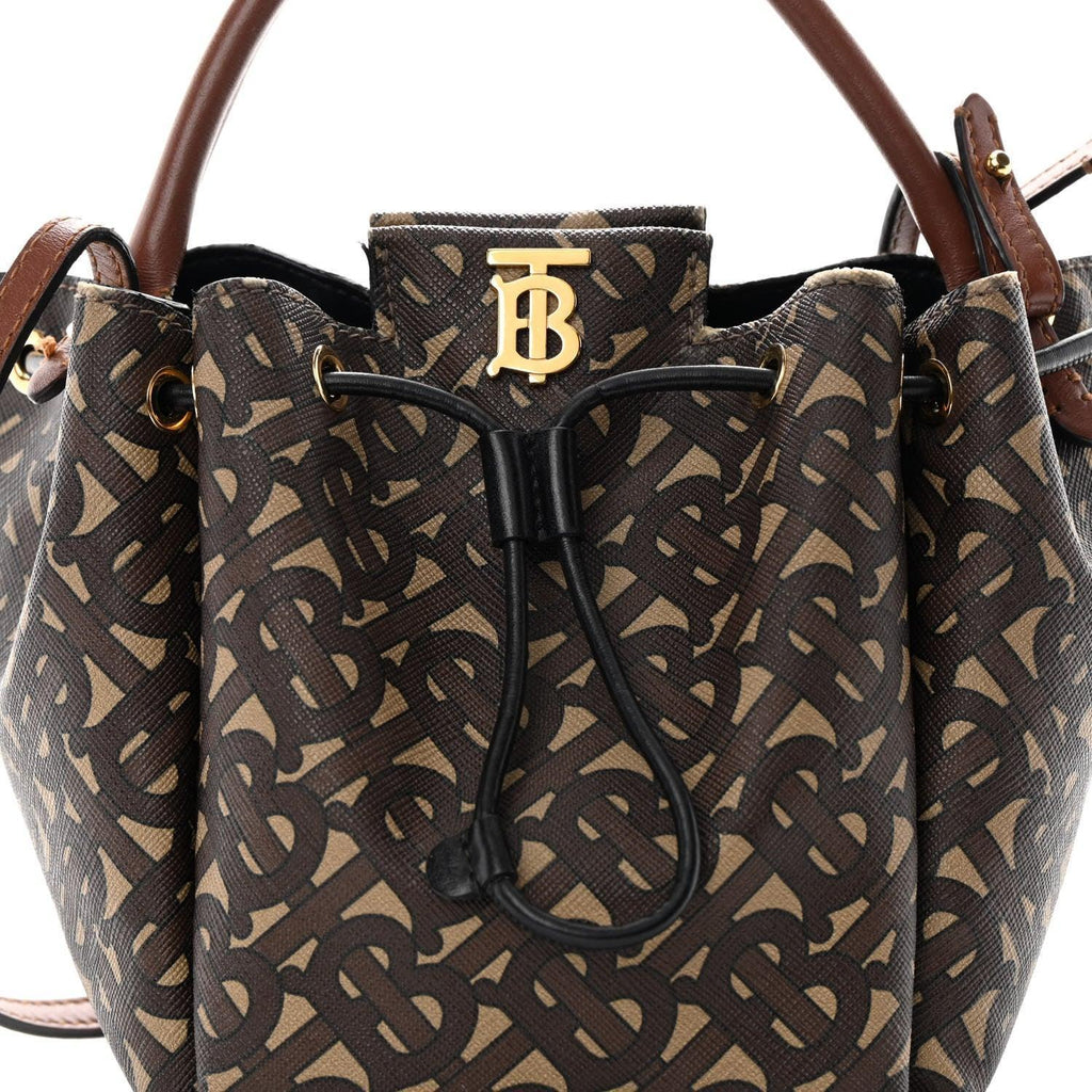 Burberry E-canvas Monogram TB Bucket Bag Bridle Banlieue91
