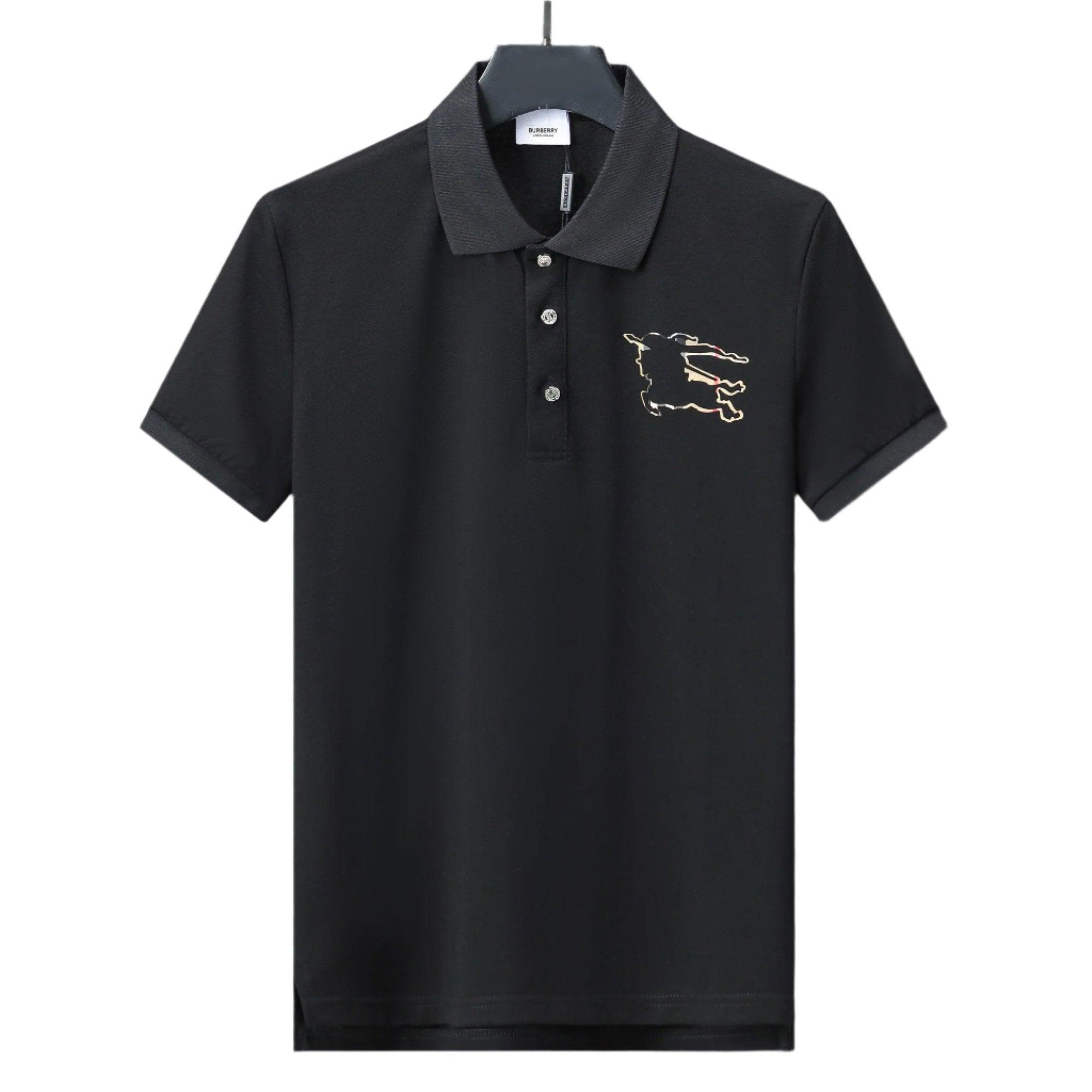 Burberry Black T-Shirt With Collar Banlieue91