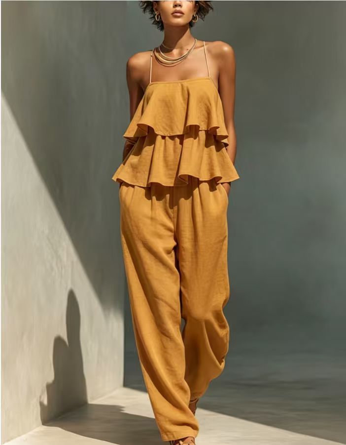 Women's Sleeveless Camisole Top & Casual Pants Set FitiqueFit