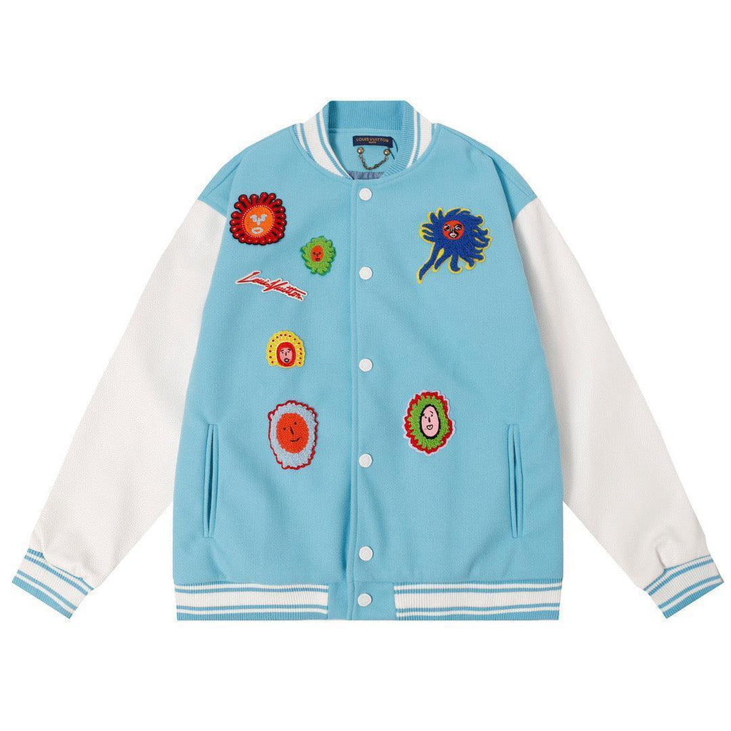 Louis Vuitton  LV x YK Embroidered Faces Varsity Blouson 'South sea' Banlieue91