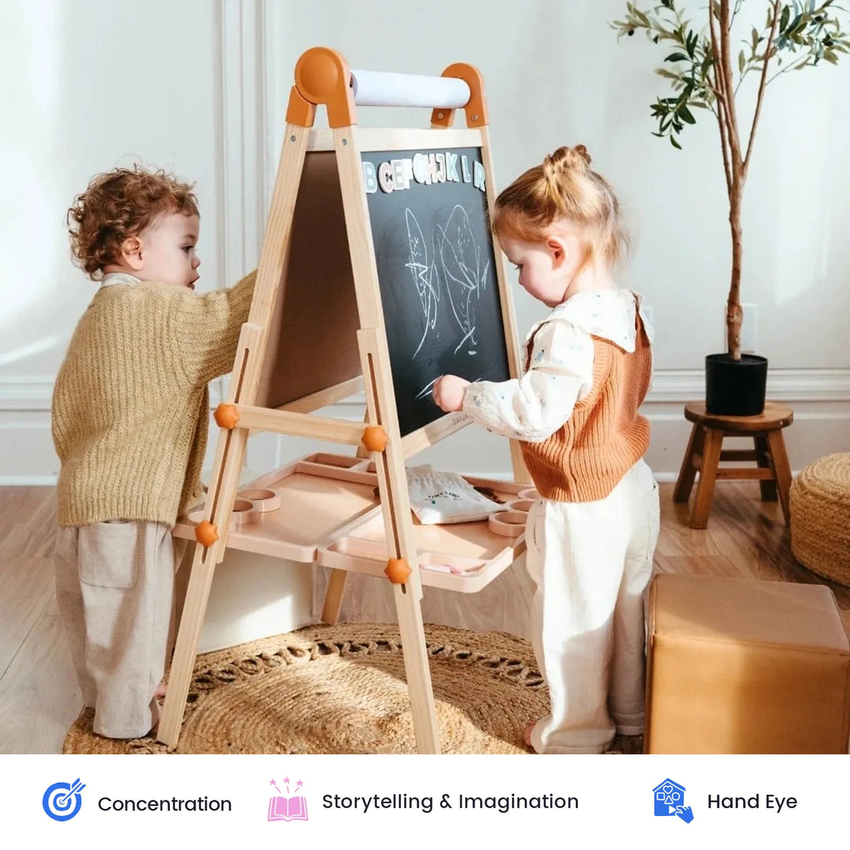 Tiny Land® Caramel Magnitales Easel for Kids Tiny Land INC
